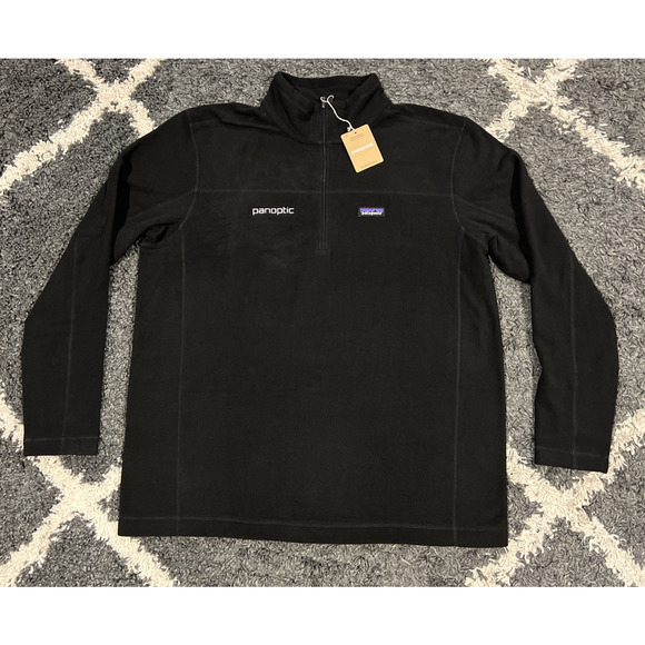Patagonia Other - Patagonia Pullover Mens XXL Black Micro D Fleece 1/4 Zip NWT Company Logo